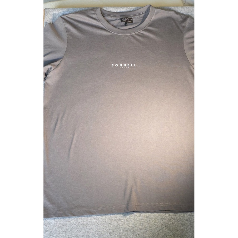 Sonneti London Mens XL Grey Short Sleeve Crew Neck Logo Graphic T-Shirt